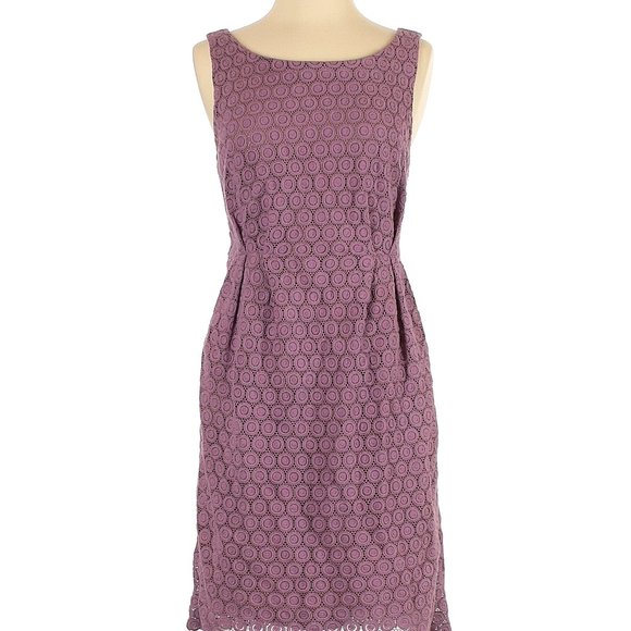 Maeve Anthropologie Lilac Crochet Eyelet Sheath Dress - Picture 1 of 13